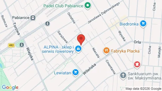 Apartments for rent i Pabianicki - kort over placeringen