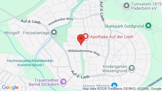 Apartments for rent i Paderborn - kort over placeringen