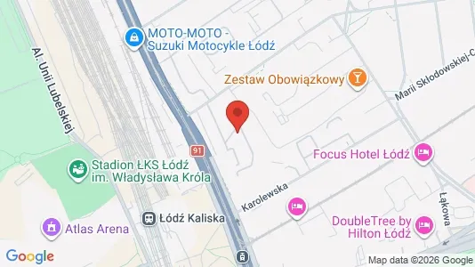Apartments for rent i Łódź - kort over placeringen