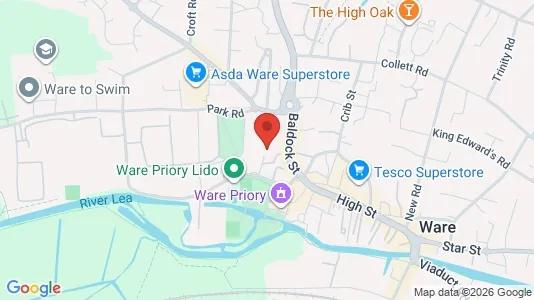 Apartments for rent i Ware - Hertfordshire - kort over placeringen