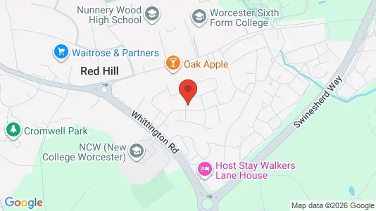 Apartments for rent i Worcester - Worcestershire - kort over placeringen