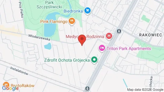 Apartments for rent i Warszawa Ochota - kort over placeringen