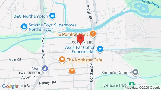 Apartments for rent i Northampton - Northamptonshire - kort over placeringen