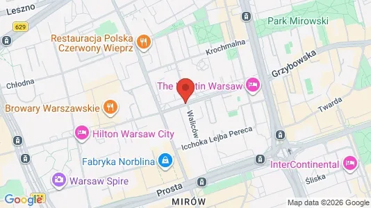 Apartments for rent i Warszawa Wola - kort over placeringen