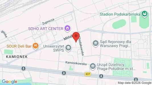 Apartments for rent i Warszawa Praga-Południe - kort over placeringen