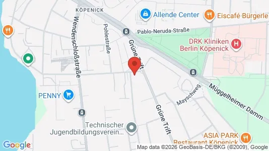 Apartments for rent i Berlin Treptow-Köpenick - kort over placeringen