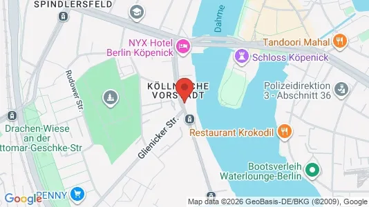 Apartments for rent i Berlin Treptow-Köpenick - kort over placeringen