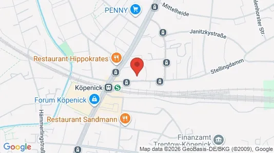 Apartments for rent i Berlin Treptow-Köpenick - kort over placeringen