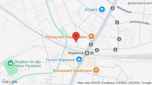 Apartments for rent i Berlin Treptow-Köpenick - kort over placeringen