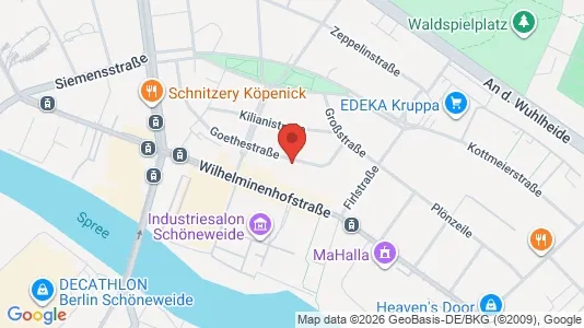 Apartments for rent i Berlin Treptow-Köpenick - kort over placeringen