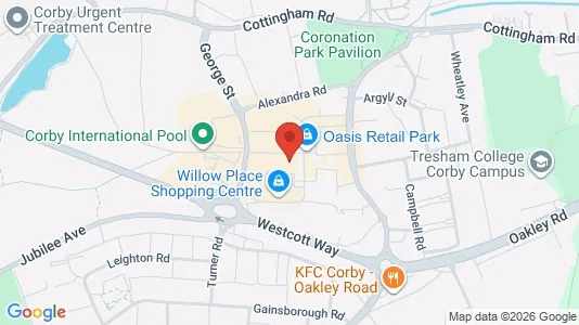 Apartments for rent i Corby - Northamptonshire - kort over placeringen