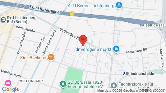 Apartments for rent i Berlin Lichtenberg - kort over placeringen