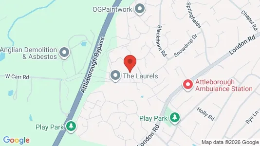 Apartments for rent i Attleborough - Norfolk - kort over placeringen