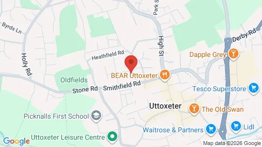 Apartments for rent i Uttoxeter - Staffordshire - kort over placeringen