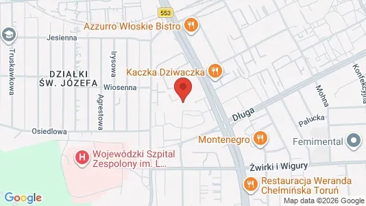 Apartments for rent i Toruń - kort over placeringen