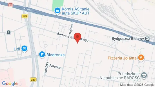 Apartments for rent i Bydgoszcz - kort over placeringen