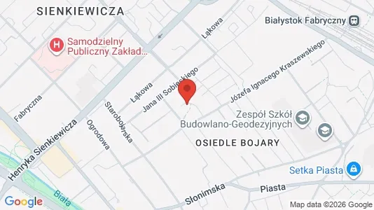 Apartments for rent i Białystok - kort over placeringen
