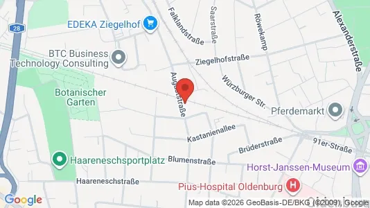 Apartments for rent i Oldenburg - kort over placeringen