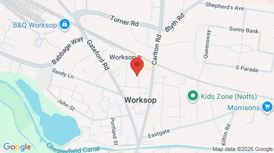 Apartments for rent i Worksop - Nottinghamshire - kort over placeringen