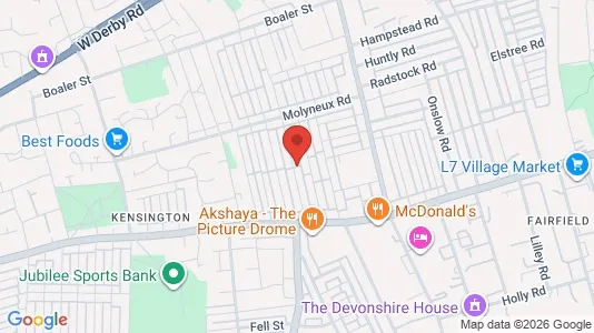 Rooms for rent i Liverpool - Merseyside - kort over placeringen