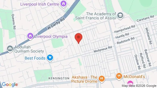 Rooms for rent i Liverpool - Merseyside - kort over placeringen
