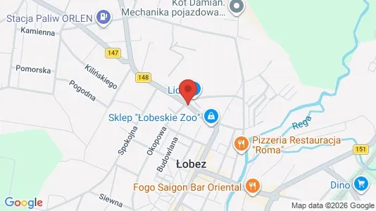 Apartments for rent i Łobeski - kort over placeringen