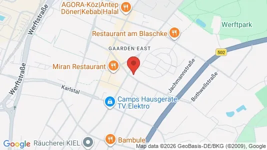 Apartments for rent i Kiel - kort over placeringen