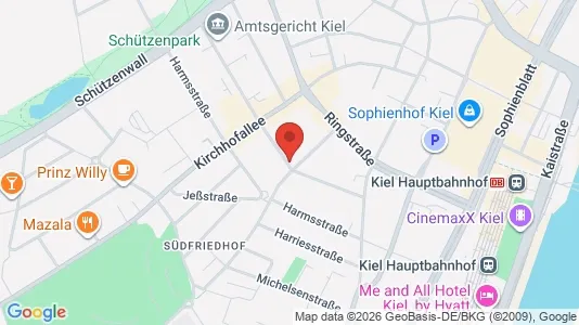 Apartments for rent i Kiel - kort over placeringen