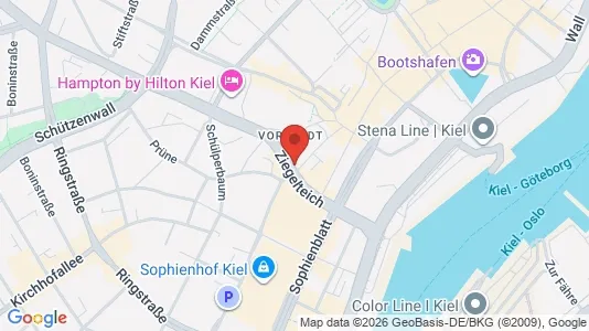 Apartments for rent i Kiel - kort over placeringen