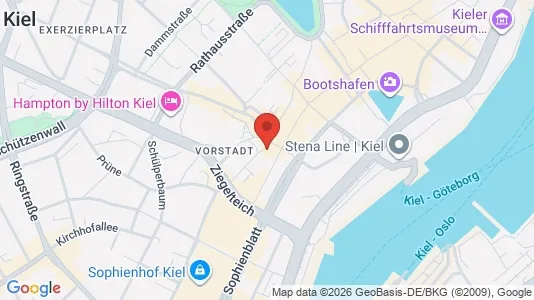 Apartments for rent i Kiel - kort over placeringen