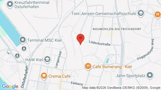 Apartments for rent i Kiel - kort over placeringen