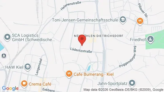 Apartments for rent i Kiel - kort over placeringen