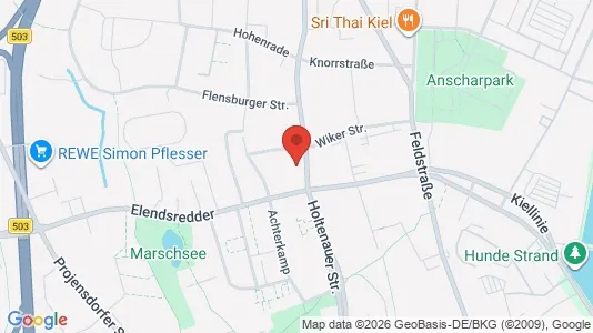 Apartments for rent i Kiel - kort over placeringen