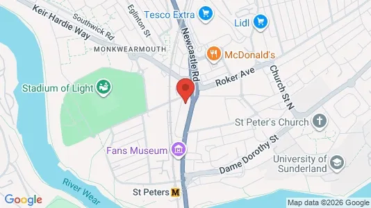 Apartments for rent i Sunderland - Tyne and Wear - kort over placeringen