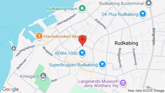 Apartments for rent i Rudkøbing - kort over placeringen