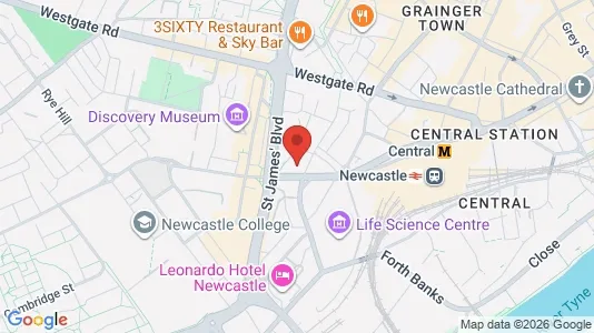 Apartments for rent i Newcastle upon Tyne - Tyne and Wear - kort over placeringen