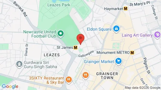 Apartments for rent i Newcastle upon Tyne - Tyne and Wear - kort over placeringen