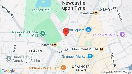 Apartments for rent i Newcastle upon Tyne - Tyne and Wear - kort over placeringen
