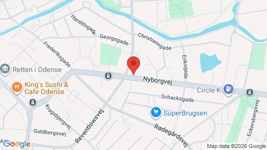 Apartments for rent i Odense C - kort over placeringen