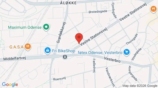 Apartments for rent i Odense C - kort over placeringen