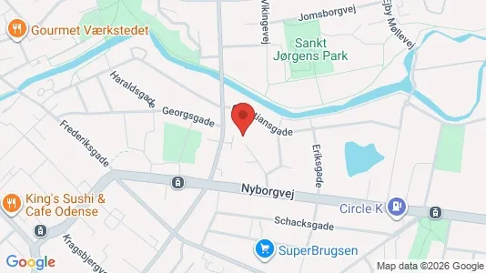 Apartments for rent i Odense C - kort over placeringen