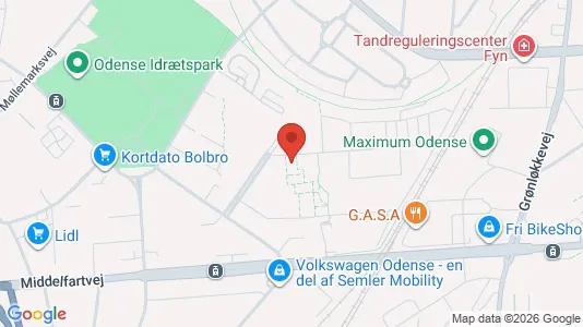 Apartments for rent i Odense V - kort over placeringen