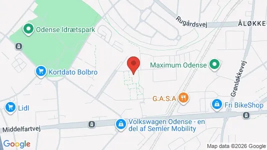 Apartments for rent i Odense V - kort over placeringen