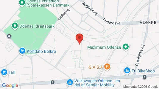 Apartments for rent i Odense V - kort over placeringen