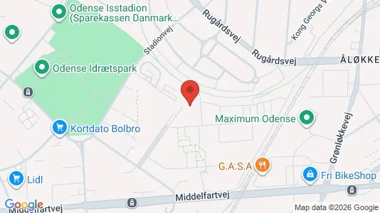 Apartments for rent i Odense V - kort over placeringen