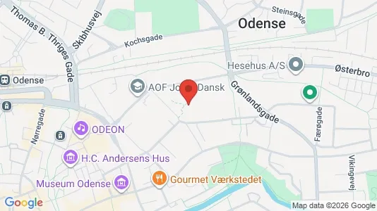 Apartments for rent i Odense C - kort over placeringen
