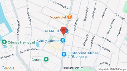 Apartments for rent i Odense C - kort over placeringen