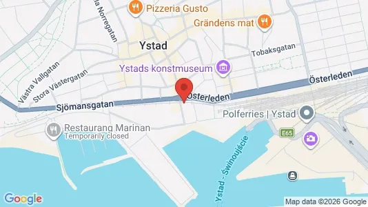 Apartments for rent i Ystad - kort over placeringen