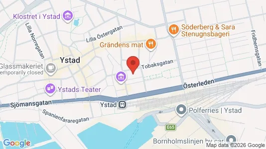 Apartments for rent i Ystad - kort over placeringen