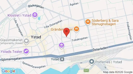 Apartments for rent i Ystad - kort over placeringen